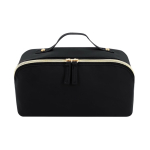 Trousse de toilette en PU avec grand compartiment et anse de transport couleur noir première vue