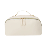 Trousse de toilette en PU avec grand compartiment et anse de transport couleur naturel première vue