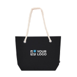 Sac en feutre recyclé avec logo avec anses en cordon de coton vue principale