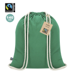 Sac à dos à cordon en coton certifié Fairtrade 140 g/m²
