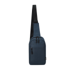 Sac bandoulière en RPET avec sangle de transport ajustable couleur bleu marine première vue