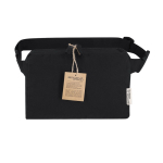 Sac bandoulière rectangulaire avec sangle ajustable en coton recyclé couleur noir première vue
