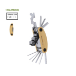 Outil multifonction en acier inoxydable et bambou avec 15 fonctions