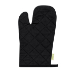Gant de cuisine en coton biologique recouvert de caoutchouc au dessus couleur noir première vue