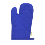 Gant de cuisine en coton biologique recouvert de caoutchouc au dessus couleur bleu première vue