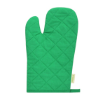 Gant de cuisine en coton biologique recouvert de caoutchouc au dessus couleur vert première vue