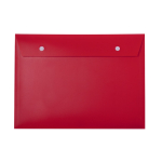 Porte-documents en plastique avec 2 fermetures à boutons couleur rouge première vue