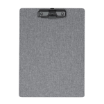 Porte-bloc en polyester RPET avec pince et porte-stylo A4 couleur gris première vue