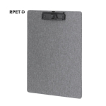 Porte-bloc en polyester RPET avec pince et porte-stylo A4
