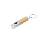 Porte-clés lampe torche en bambou avec détail coloré sur la pointe deuxième vue