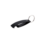 Porte-clés décapsuleur classique aluminium recyclé GRS pour bouteilles couleur noir première vue