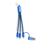Câbles de charge en matériaux recyclés avec mousqueton pour transport couleur bleu première vue