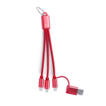 Câbles de charge en matériaux recyclés avec mousqueton pour transport couleur rouge première vue