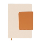 Carnet avec rabat en PU recyclé et porte-cartes A5, pages lignées couleur naturel première vue
