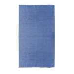 Fin paréo en coton recyclé et RPET avec franges blanches 180 g/m² couleur bleu première vue