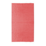 Fin paréo en coton recyclé et RPET avec franges blanches 180 g/m² couleur rouge première vue