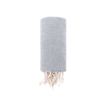 Fin paréo en coton recyclé et RPET avec franges blanches 180 g/m² couleur gris quatrième vue