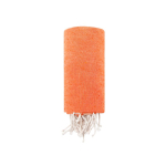 Fin paréo en coton recyclé et RPET avec franges blanches 180 g/m² couleur orange quatrième vue