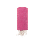 Fin paréo en coton recyclé et RPET avec franges blanches 180 g/m² couleur fuchsia quatrième vue