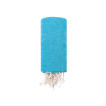 Fin paréo en coton recyclé et RPET avec franges blanches 180 g/m² couleur bleu ciel quatrième vue