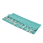 Fin paréo en coton recyclé et RPET avec franges blanches 180 g/m²  troisième vue