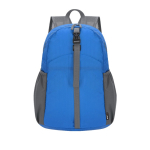 Sac à dos en polyester RPET pliable en format compact couleur bleu première vue