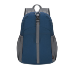 Sac à dos en polyester RPET pliable en format compact couleur bleu marine première vue