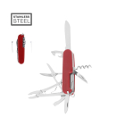 Couteau suisse rouge en acier inoxydable avec 10 fonctions