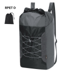 Sac à dos pliable en polyester RPET avec cordons élastiques à l'avant