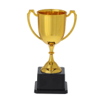 Trophée classique doré avec 2 poignées latérales et base noire couleur doré première vue