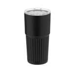 Verre en acier inoxydable recyclé avec design en relief 500 ml couleur noir première vue