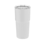 Verre en acier inoxydable recyclé avec design en relief 500 ml couleur blanc première vue