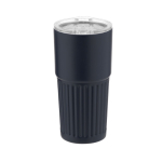 Verre en acier inoxydable recyclé avec design en relief 500 ml couleur bleu marine première vue