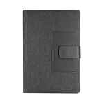 Carnet en RPET avec poche pour cartes A5, pages lignées couleur noir première vue