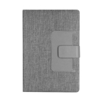 Carnet en RPET avec poche pour cartes A5, pages lignées couleur gris première vue