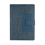 Carnet en RPET avec poche pour cartes A5, pages lignées couleur bleu marine première vue