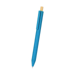 Set de stylo encre bleue et crayon infini en fibre de blé couleur bleu troisième vue