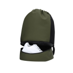 Sac à dos à cordons en PU avec poche inférieure pour chaussures couleur vert quatrième vue
