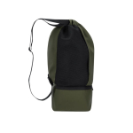 Sac à dos à cordons en PU avec poche inférieure pour chaussures couleur vert