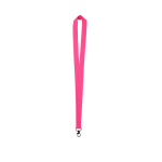 Lanyard en polyester aux couleurs fluo avec crochet pivotant couleur fuchsia fluorescent première vue