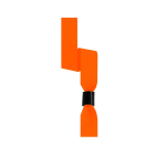 Bracelet événementiel polyester avec fermeture de sécurité ajustable couleur orange fluorescent quatrième vue