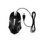 Souris filaire USB rétroéclairée avec LED pour gamers couleur noir première vue
