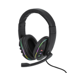 Casque audio avec arceau rétroéclairé LED pour gamers couleur noir