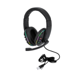 Casque audio avec arceau rétroéclairé LED pour gamers couleur noir cinquième vue