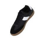 Chaussures en cuir souple et lacets assortis avec semelle caoutchouc couleur noir quatrième vue