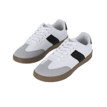 Chaussures en cuir souple et lacets assortis avec semelle caoutchouc couleur blanc