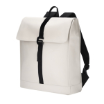 Sac à dos au toucher doux fermeture à boucle, sangle pour trolley 14'' couleur beige troisième vue