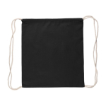 Sac à dos à cordes en coton de couleurs Oeko-Tex® 140g/m2 couleur noir première vue