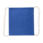 Sac à dos à cordes en coton de couleurs Oeko-Tex® 140g/m2 couleur bleu première vue