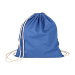 Sac à dos à cordes en coton de couleurs Oeko-Tex® 140g/m2 couleur bleu deuxième vue